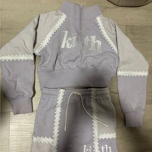 Kith Kids Matching Set in Lavender and White